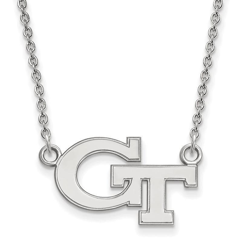 14kw LogoArt Georgia Institute of Technology Small Pendant w-Necklace - Seattle Gold Grillz