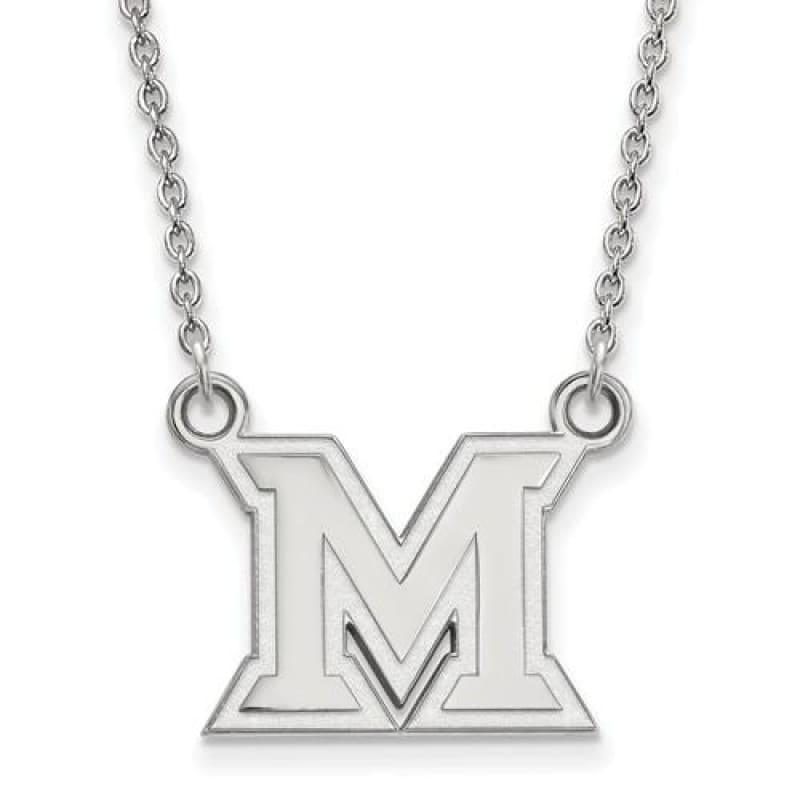 14kw LogoArt Miami University Small Pendant w-Necklace - Seattle Gold Grillz