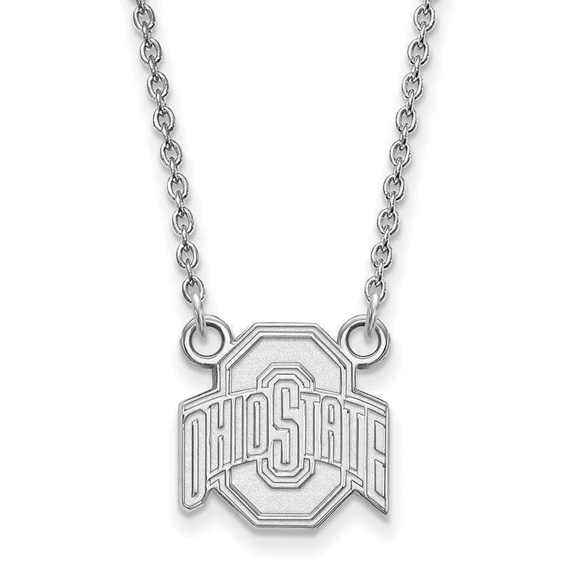 14kw LogoArt Ohio State University Small Pendant w-Necklace - Seattle Gold Grillz