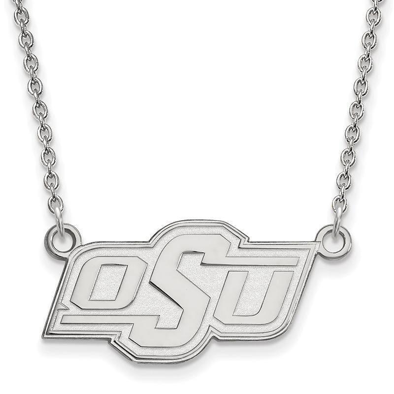 14kw LogoArt Oklahoma State University Small Pendant w-Necklace - Seattle Gold Grillz