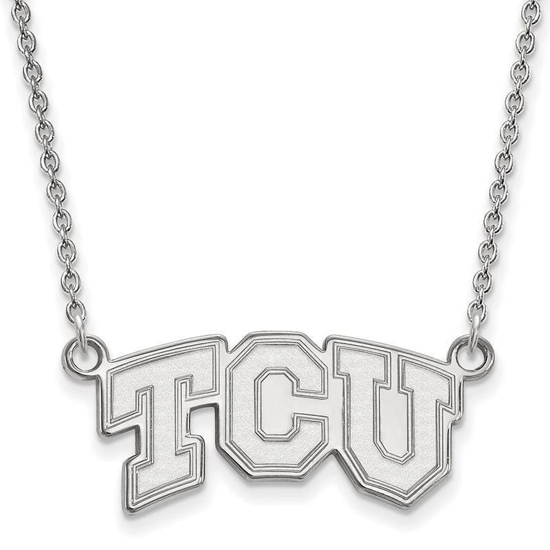 14kw LogoArt Texas Christian University Small Pendant w-Necklace - Seattle Gold Grillz