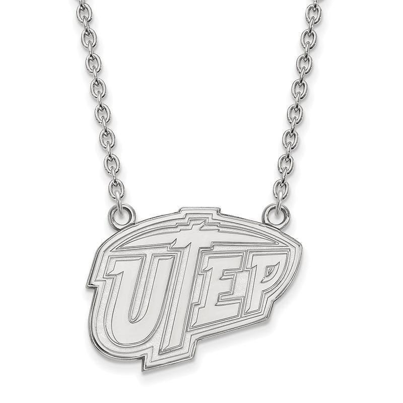 14kw LogoArt The University of Texas at El Paso Large Pendant w-Necklace - Seattle Gold Grillz