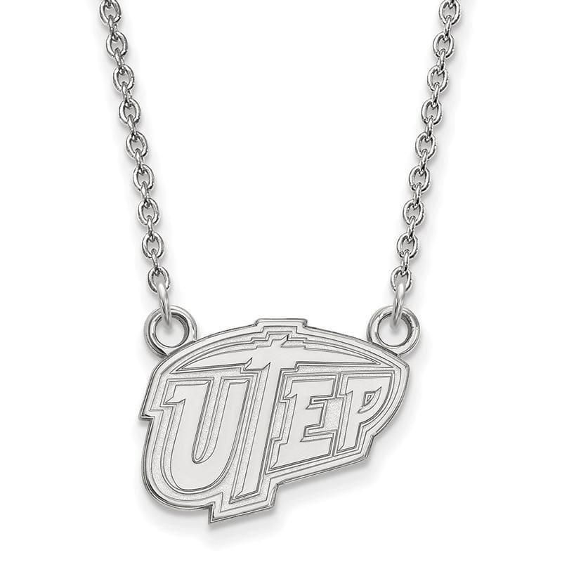 14kw LogoArt The University of Texas at El Paso Small Pendant w-Necklace - Seattle Gold Grillz