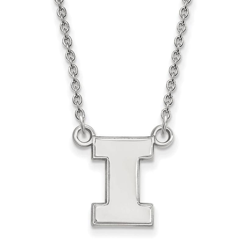 14kw LogoArt University of Illinois Small Pendant w-Necklace - Seattle Gold Grillz