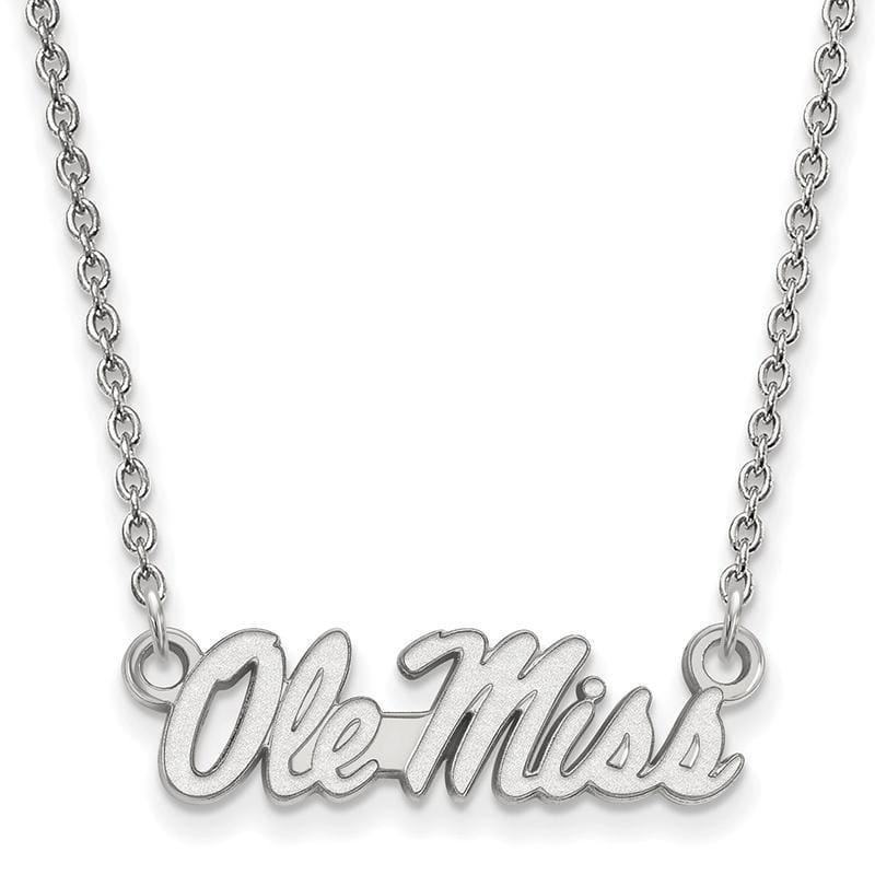 14kw LogoArt University of Mississippi Small Pendant w-Necklace - Seattle Gold Grillz
