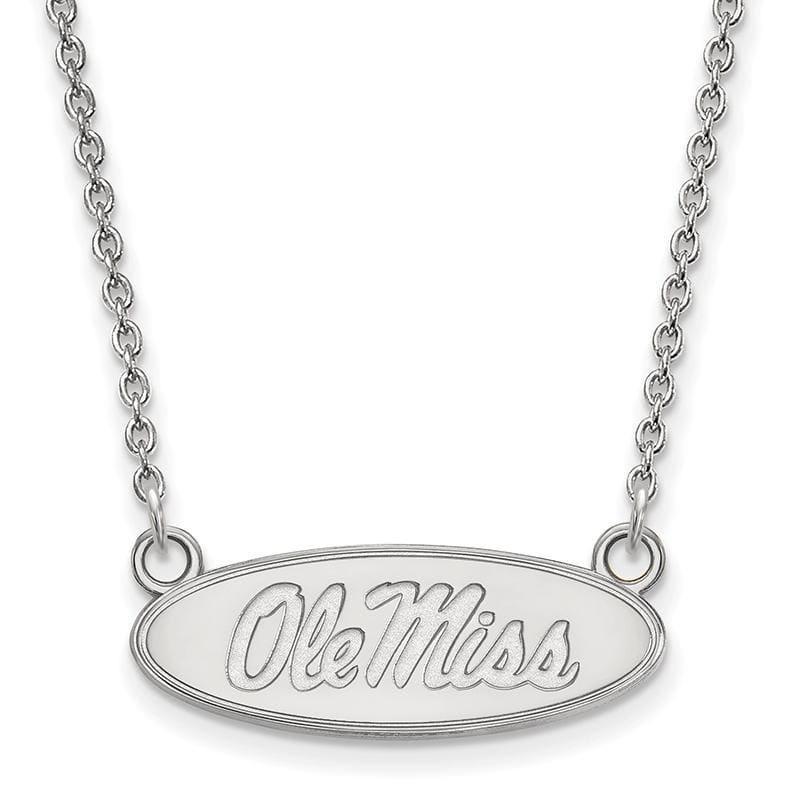 14kw LogoArt University of Mississippi Small Pendant w-Necklace - Seattle Gold Grillz