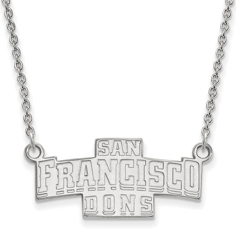14kw LogoArt University of San Francisco Small Pendant w-Necklace - Seattle Gold Grillz