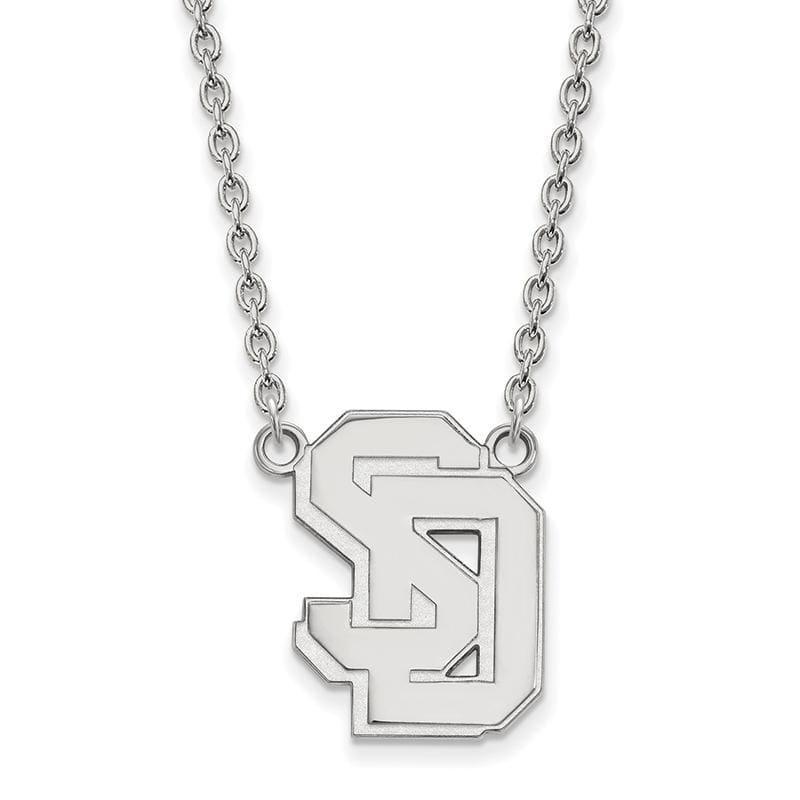 14kw LogoArt University of South Dakota Large Pendant w-Necklace - Seattle Gold Grillz