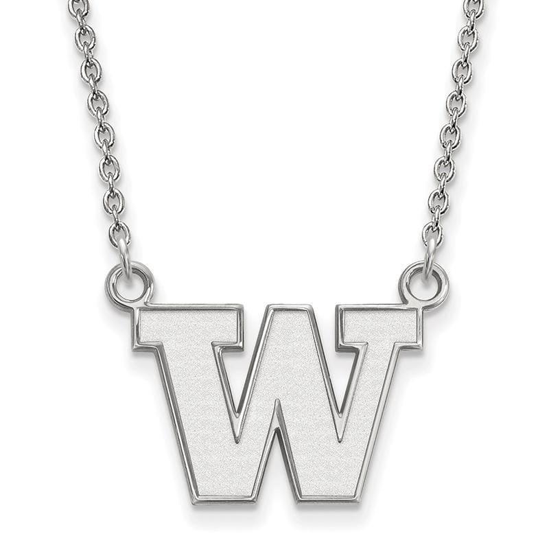 14kw LogoArt University of Washington Small Pendant w-Necklace - Seattle Gold Grillz