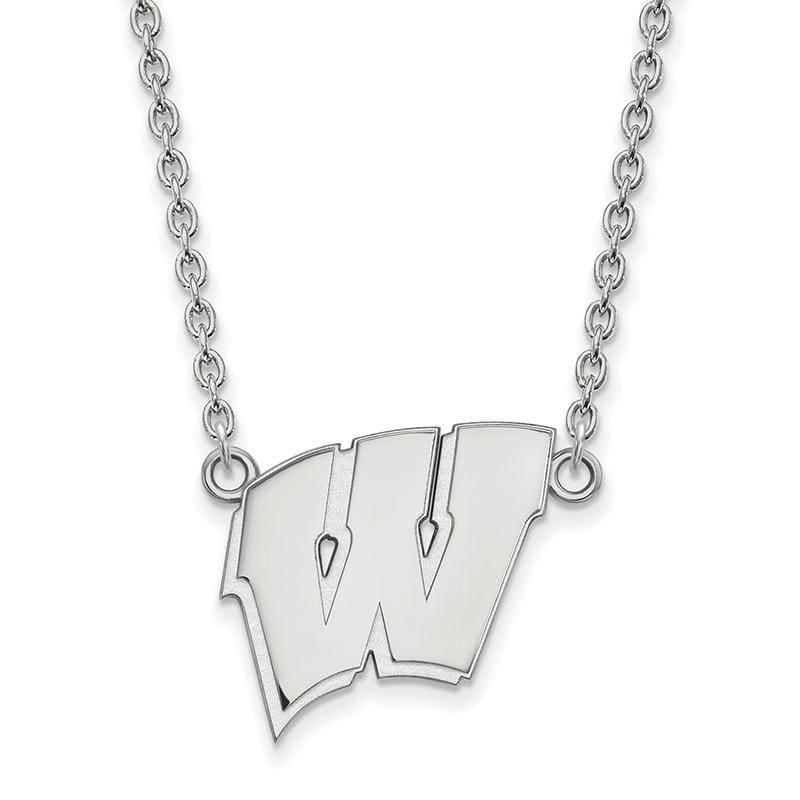 14kw LogoArt University of Wisconsin Large Pendant w-Necklace - Seattle Gold Grillz