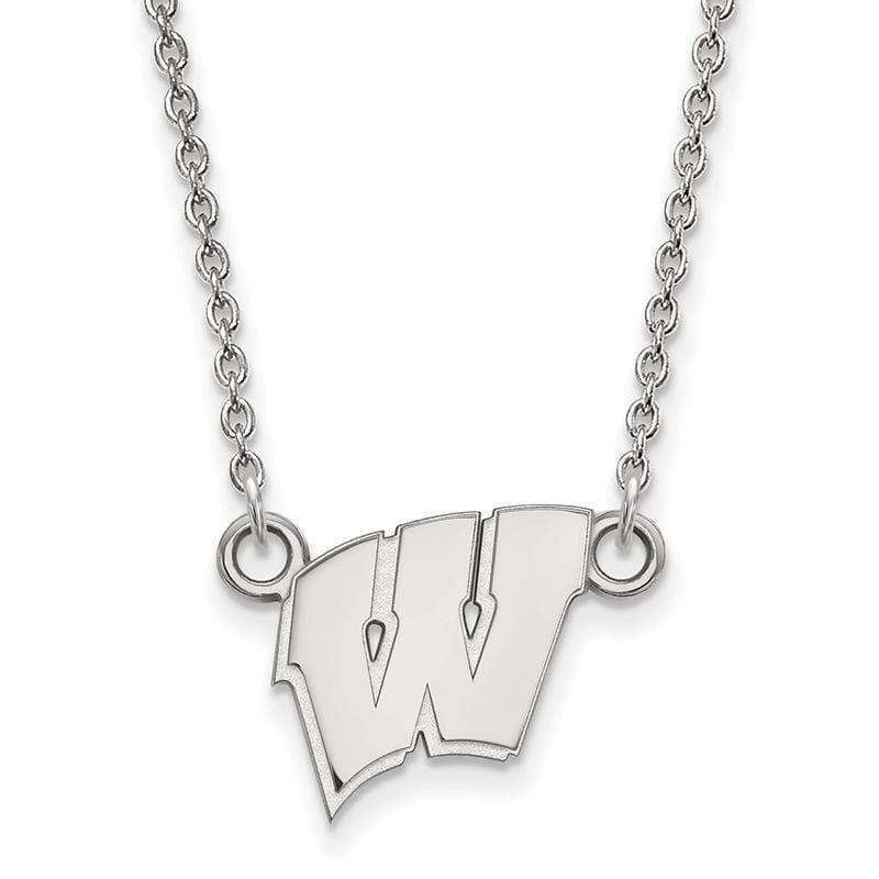 14kw LogoArt University of Wisconsin Small Pendant w-Necklace - Seattle Gold Grillz