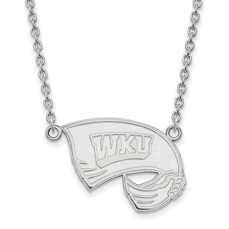 14kw LogoArt Western Kentucky University Large Pendant w-Necklace - Seattle Gold Grillz