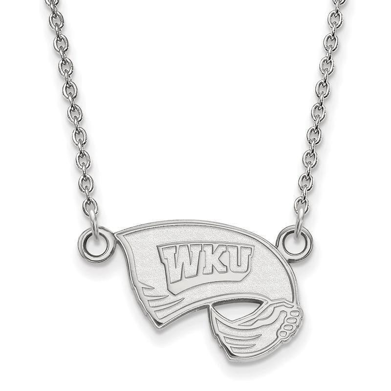 14kw LogoArt Western Kentucky University Small Pendant w-Necklace - Seattle Gold Grillz