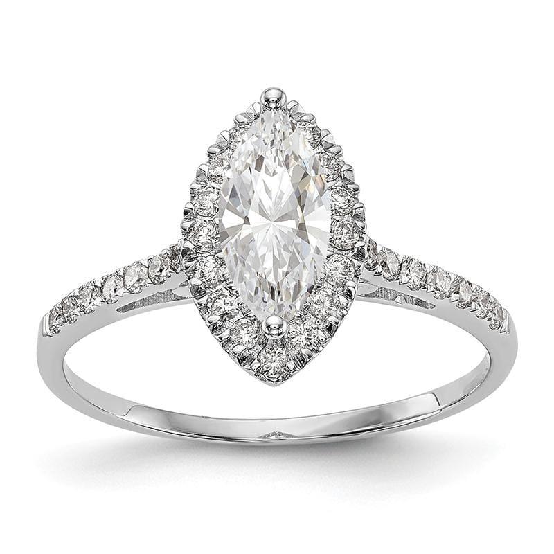 14kw Marquise Halo Engagement Ring Mounting - Seattle Gold Grillz