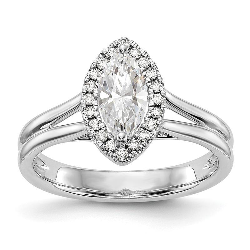 14kw Marquise Halo Engagement Split Shank Ring Mounting - Seattle Gold Grillz