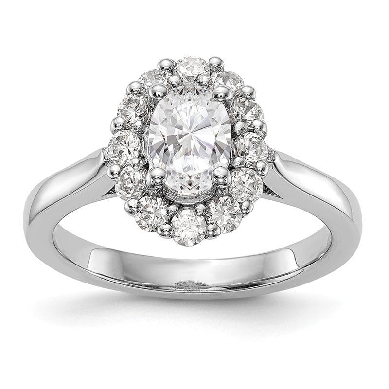 14kw Oval Halo Engagement Diamond Semi-mount Ring - Seattle Gold Grillz