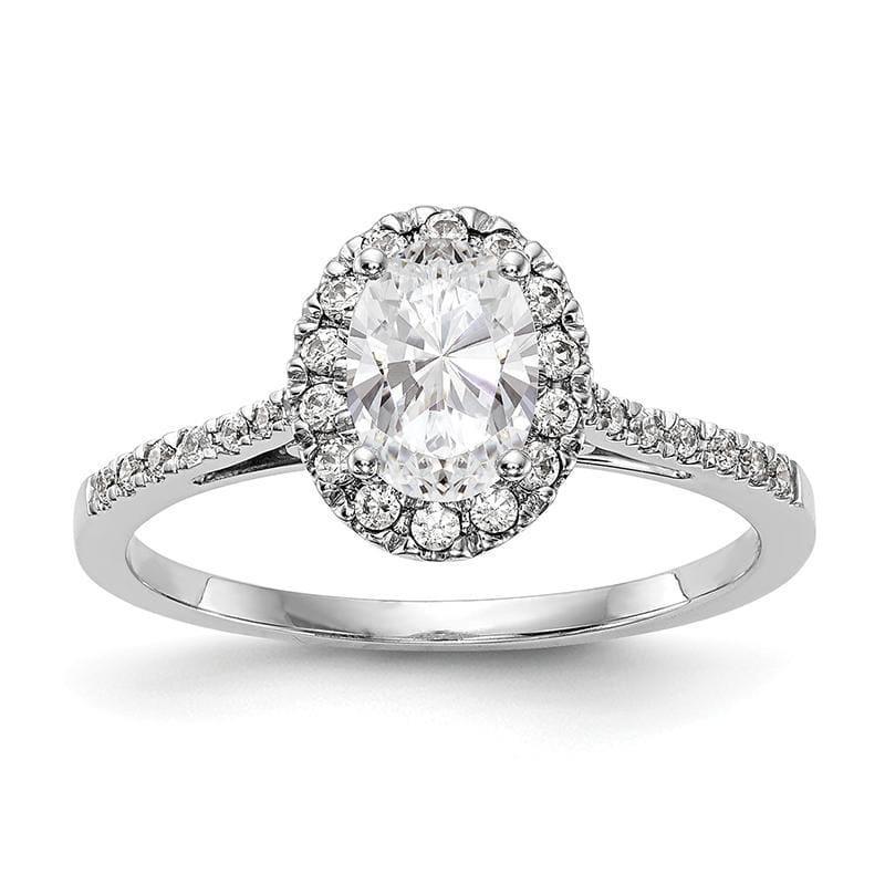 14kw Oval Halo Engagement Ring Mounting - Seattle Gold Grillz