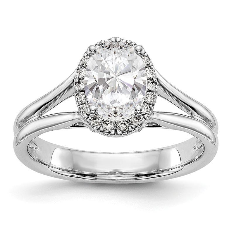 14kw Oval Halo Engagement Split Shank Ring Mounting - Seattle Gold Grillz