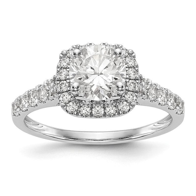 14kw Peg Set Diamond Semi-Mount Cushion Halo Engagement Ring - Seattle Gold Grillz