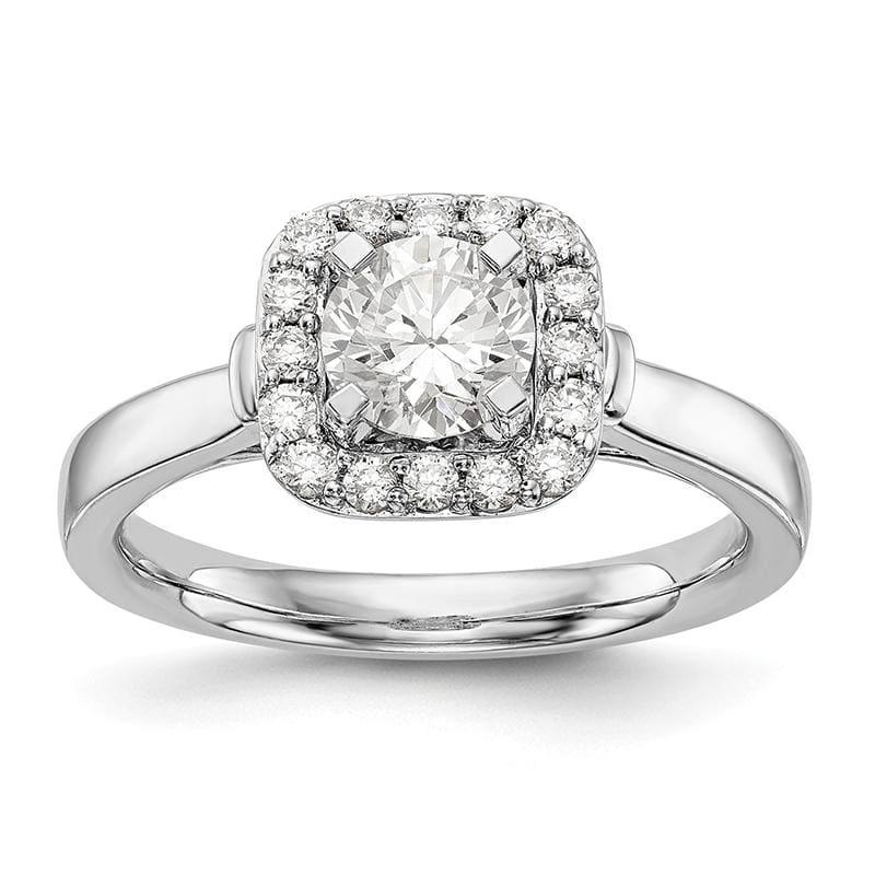 14kw Peg Set Diamond Semi-Mount Cushion Halo Engagement Ring - Seattle Gold Grillz