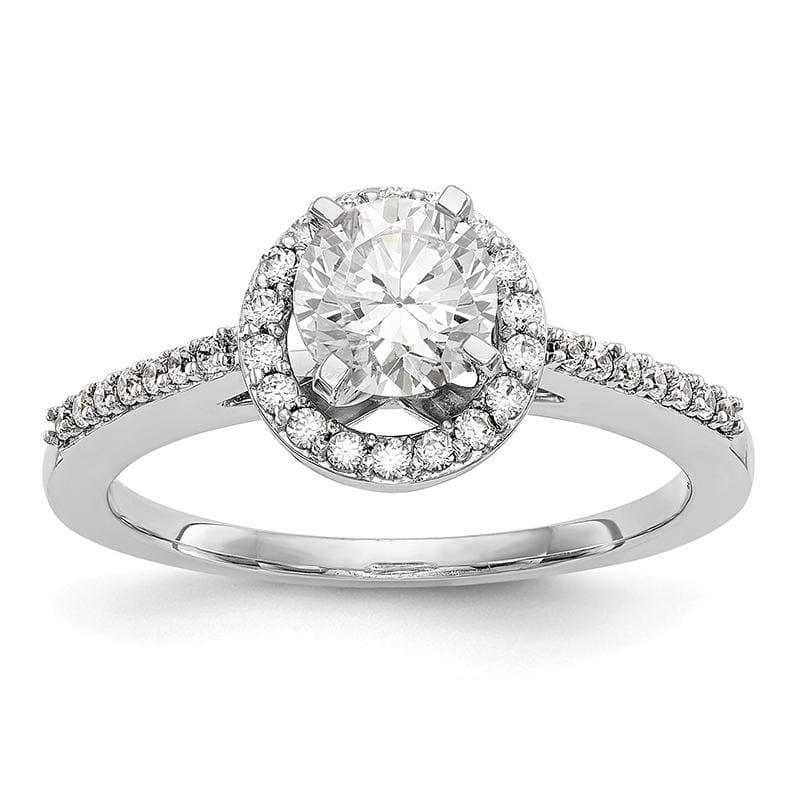 14KW Peg Set Diamond Semi-Mount Round Halo Engagement Ring - Seattle Gold Grillz