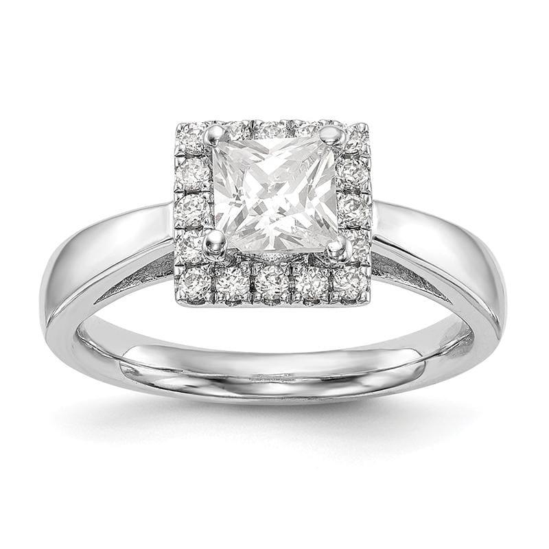 14kw Princess Halo Engagement Ring Mounting - Seattle Gold Grillz