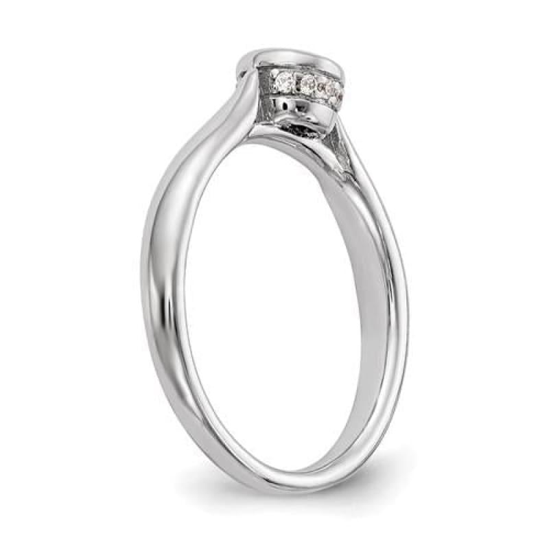 14kw Round Bezel Set Solitaire Diamond Semi-mount Engagement Ring - Seattle Gold Grillz