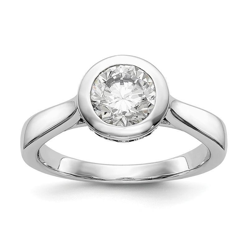 14kw Round Bezel Set Solitaire Engagement Ring Mounting - Seattle Gold Grillz