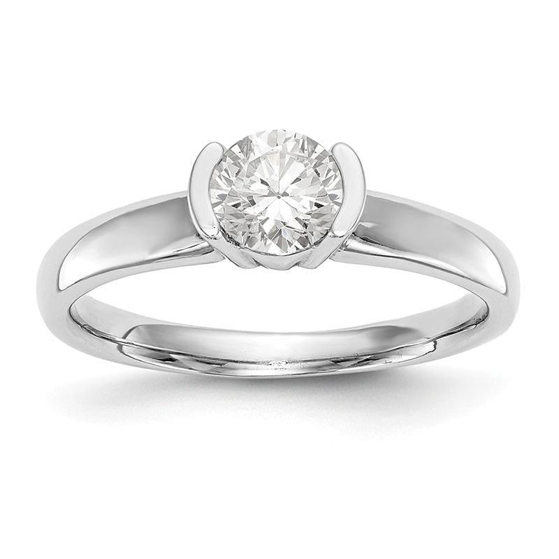 14kw Round Bezel Solitaire Engagement Ring Mounting - Seattle Gold Grillz