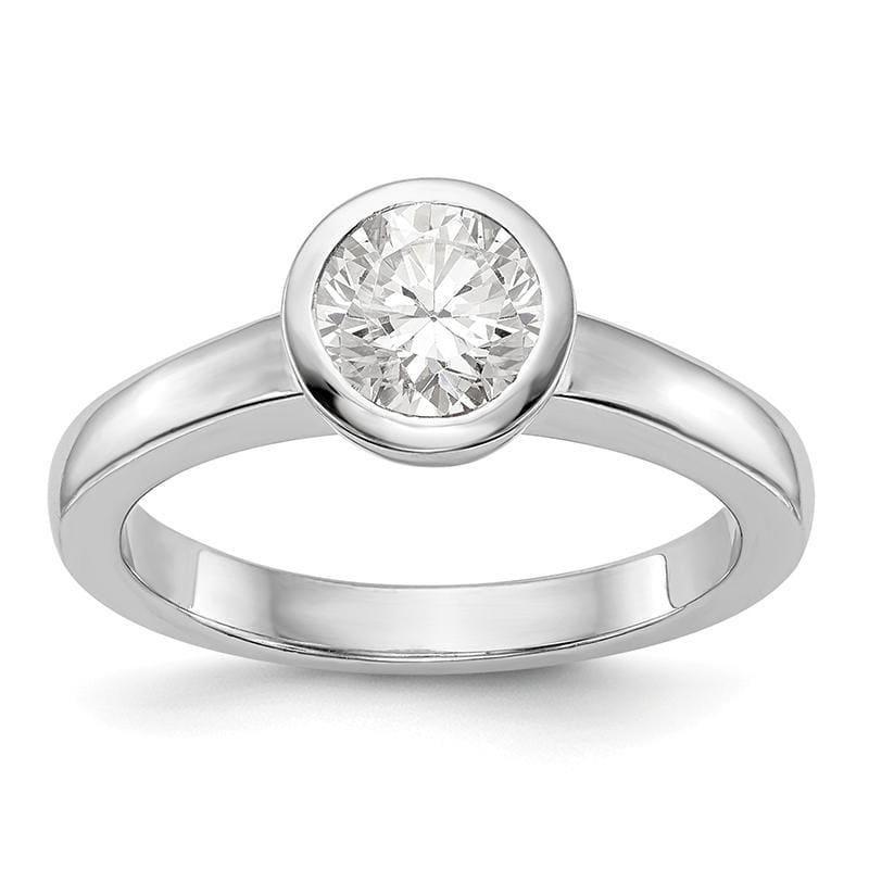 14kw Round Bezel Solitaire Engagement Ring Mounting - Seattle Gold Grillz