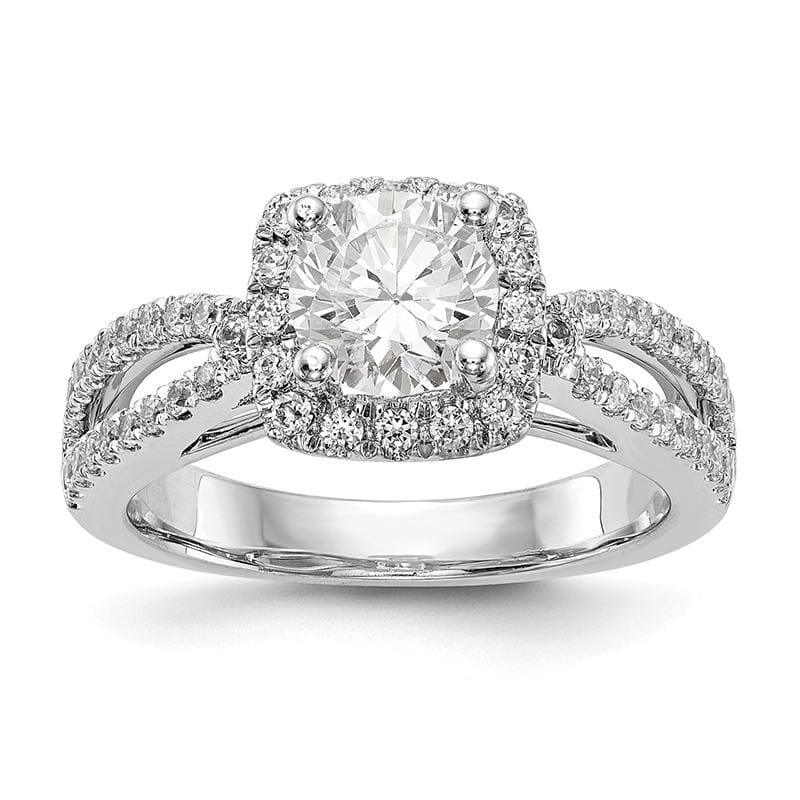 14kw Round Diamond Semi-Mount Cushion Halo Engagement Ring - Seattle Gold Grillz