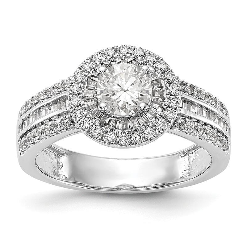 14KW Round Diamond Semi-Mount Double Halo Engagement Ring - Seattle Gold Grillz