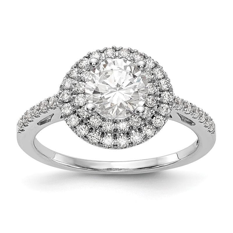 14KW Round Diamond Semi-Mount Double Halo Engagement Ring - Seattle Gold Grillz