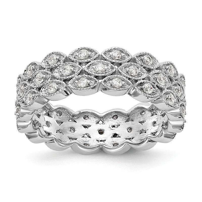 14KW SI2-I1( H-I) Round 1-2 CT 3 Row Marquise Shaped Diamond Eternity Band - Seattle Gold Grillz