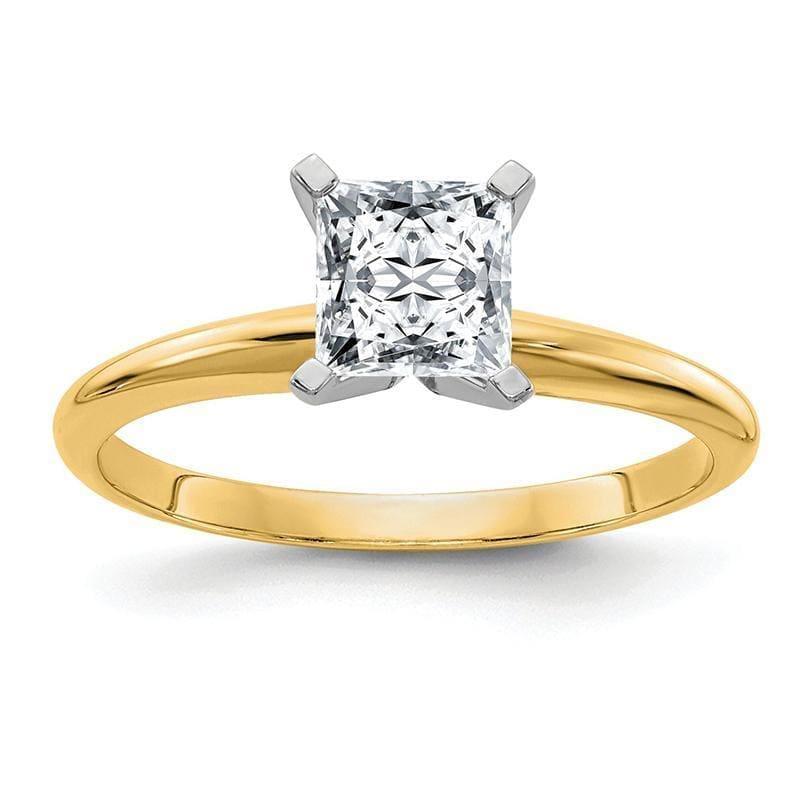 14ky 0.75ct. 5.0mm Princess Moissanite Solitaire Ring - Seattle Gold Grillz