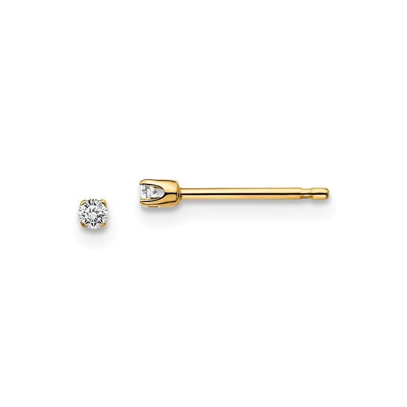 14ky .05ct. I2 K-L Diamond Stud Push-on Post Earrings - Seattle Gold Grillz