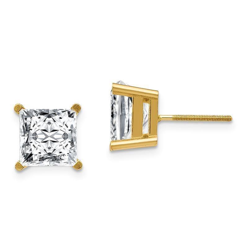 14ky 1.00ct. 4.5mm Square Brilliant Moissanite 4-Prong Basket Threaded Post - Seattle Gold Grillz