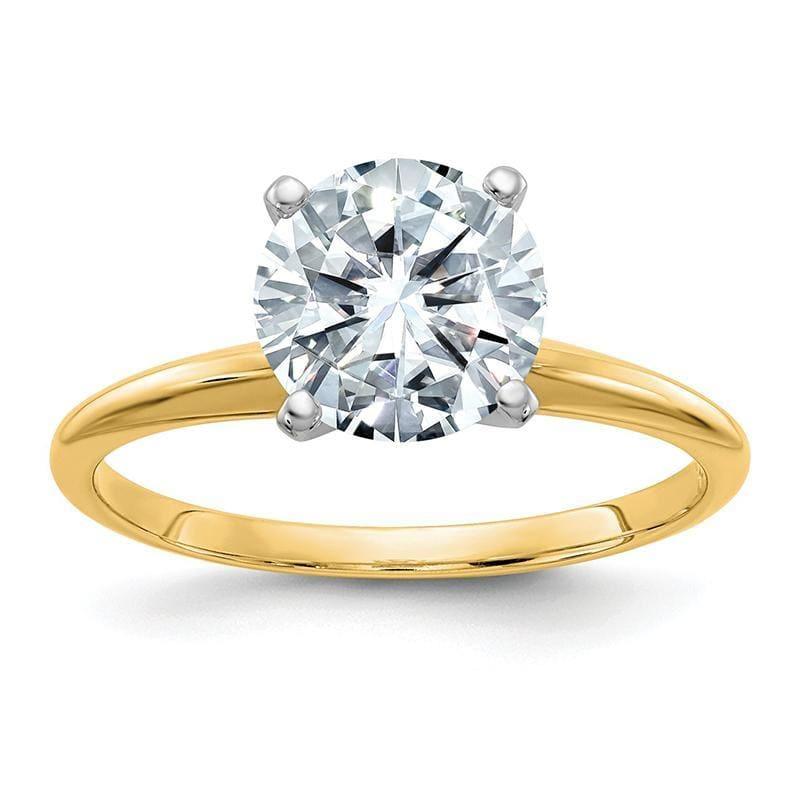 14ky 1.00ct. 6.5mm Round Colorless Moissanite Solitaire Ring - Seattle Gold Grillz