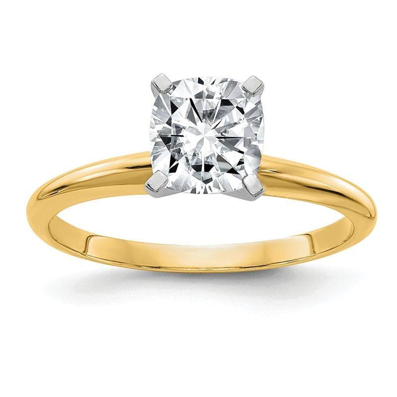 14ky 1.0ct. 6.0mm Cushion Moissanite Solitaire Ring - Seattle Gold Grillz