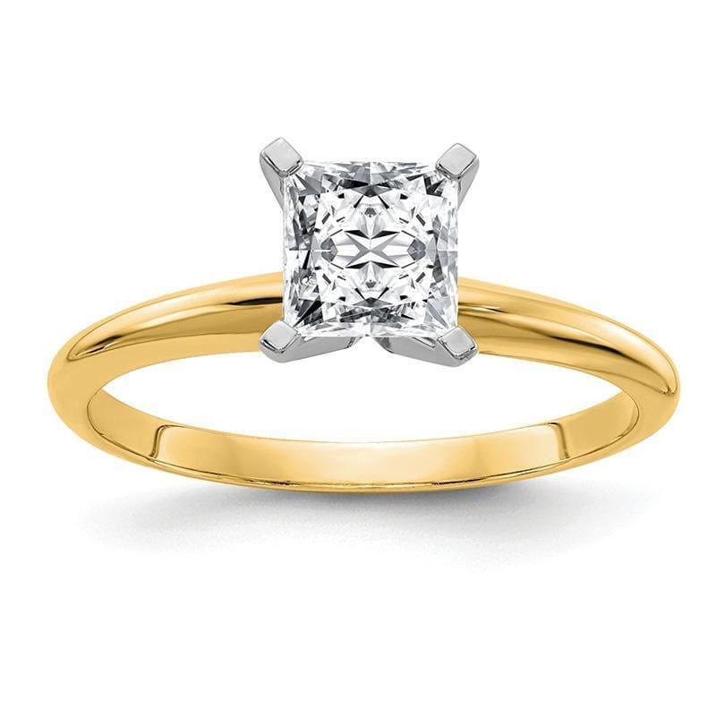 14ky 1.5ct. 6.5mm Princess Moissanite Solitaire Ring - Seattle Gold Grillz