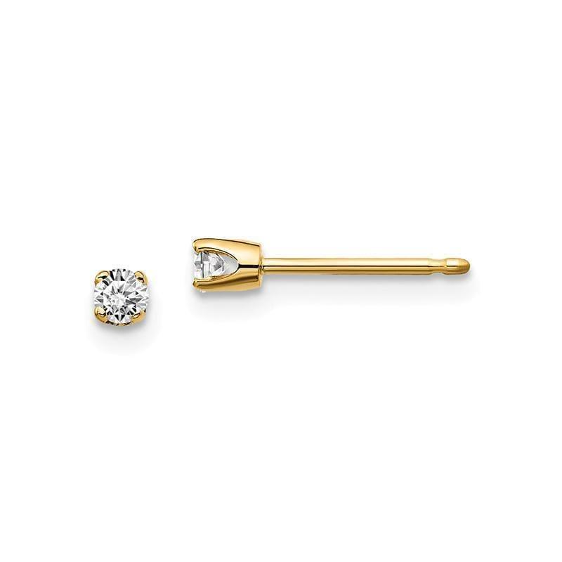14ky .10ct. I2 K-L Diamond Stud Push-on Post Earrings - Seattle Gold Grillz