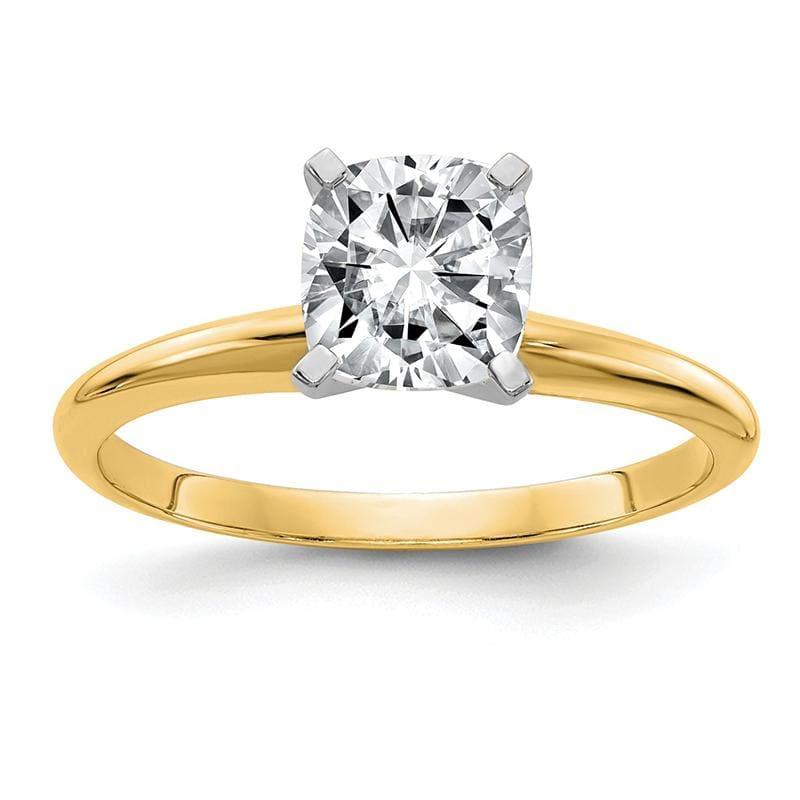 14ky 2.0ct. 7.5mm Cushion Moissanite Solitaire Ring - Seattle Gold Grillz