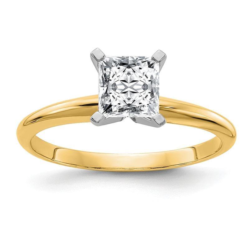 14ky 2.5ct. 7.5mm Princess Moissanite Solitaire Ring - Seattle Gold Grillz