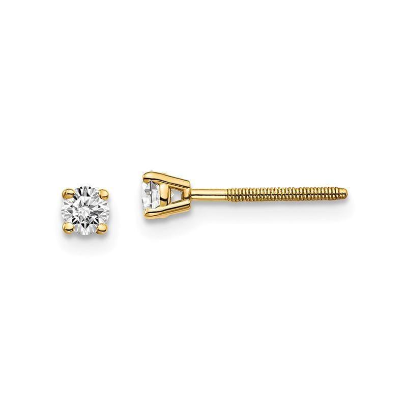14ky .20ct. SI3 G-I Diamond Stud Thread on-off Post Earrings - Seattle Gold Grillz