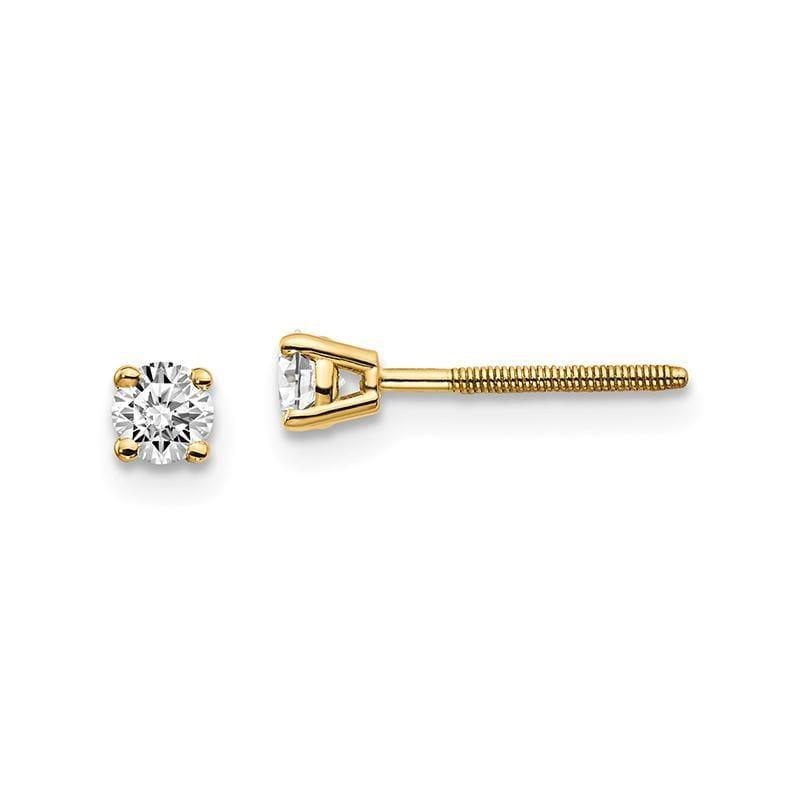 14ky .25ct. SI3 G-I Diamond Stud Thread on-off Post Earrings - Seattle Gold Grillz