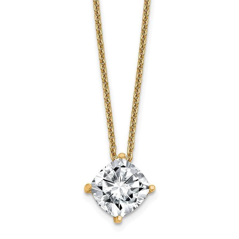 14ky 3.25ct. 9.00mm Cushion Moissanite Pendant with Chain - Seattle Gold Grillz