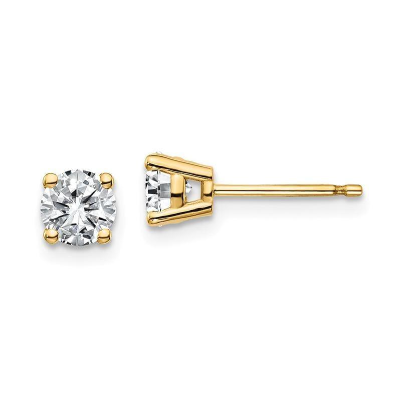 14ky 3-4ct. 4.5mm Round Moissanite 4 Prong Earrings - Seattle Gold Grillz