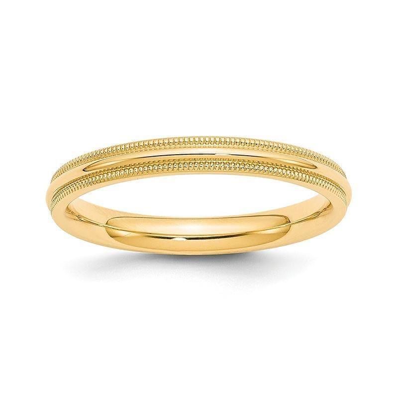 14KY 3mm Milgrain Comfort Fit Band - Seattle Gold Grillz