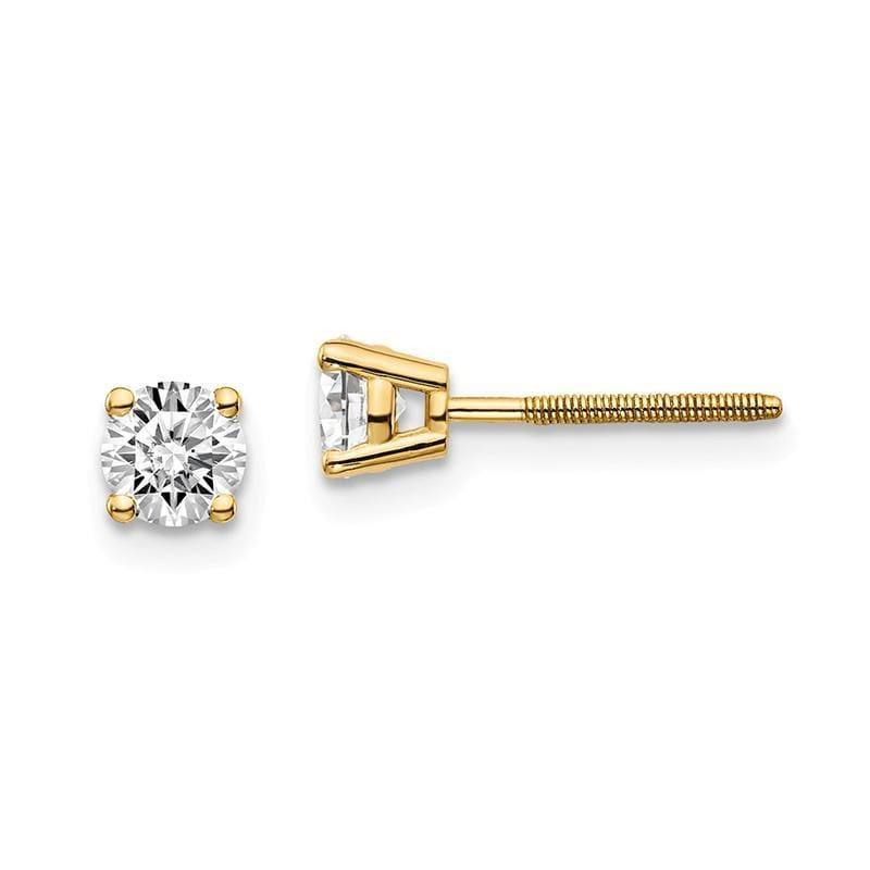 14ky .60ct. SI3 G-I Diamond Stud Thread on-off Post Earrings - Seattle Gold Grillz