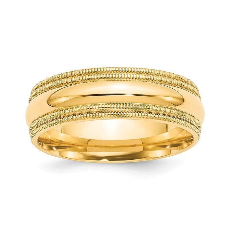 14KY 7mm Double Milgrain Comfort Fit Band - Seattle Gold Grillz